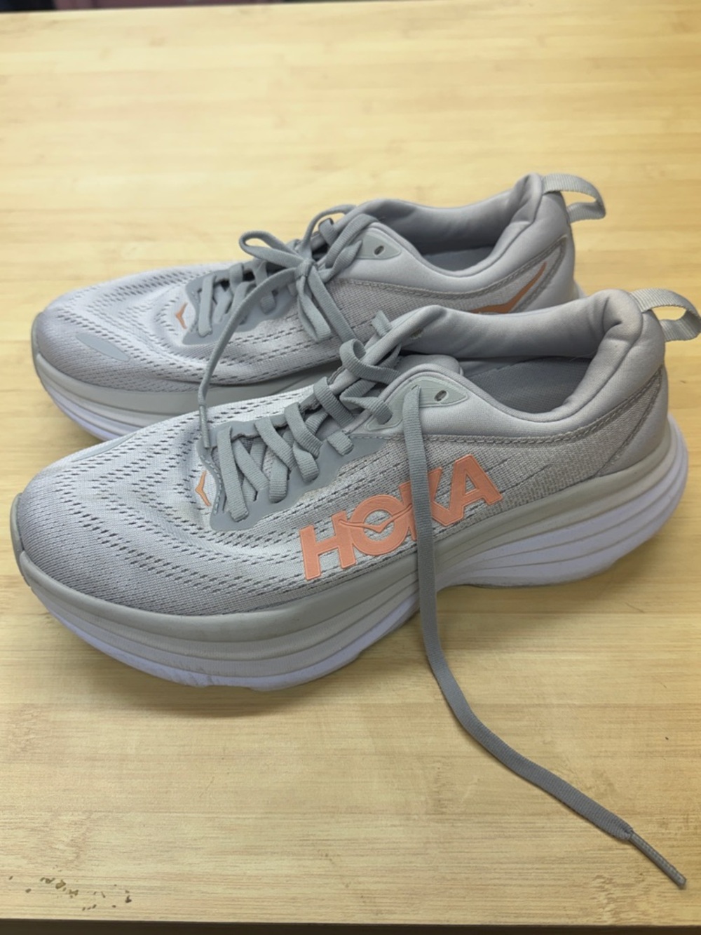 Used Hoka Light blue and Peach Athletic Running Shoes women’s 7.5 D